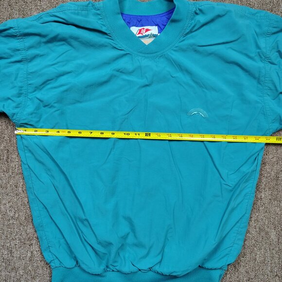 Vintage SUN MOUNTAIN SPORTS HEADWIND Pullover Men M Aqua Blue Nylon Windbreaker - Picture 5 of 8